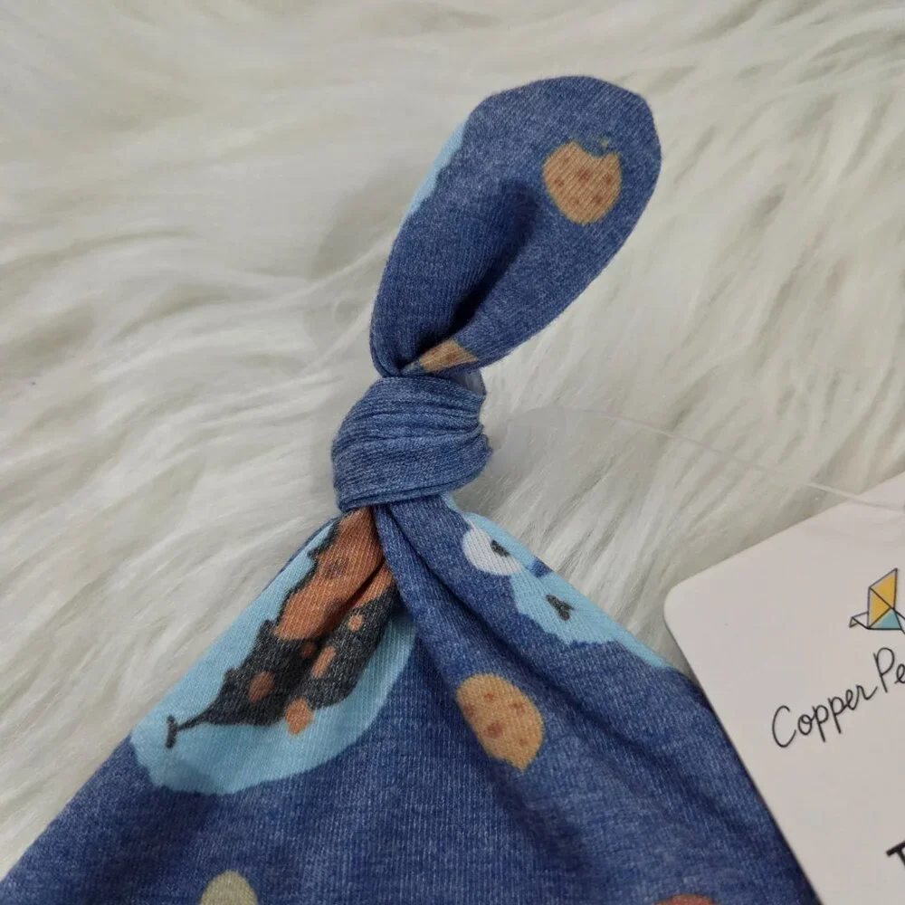 Copper Pearl x Sesame Street Newborn Top Knot Hat